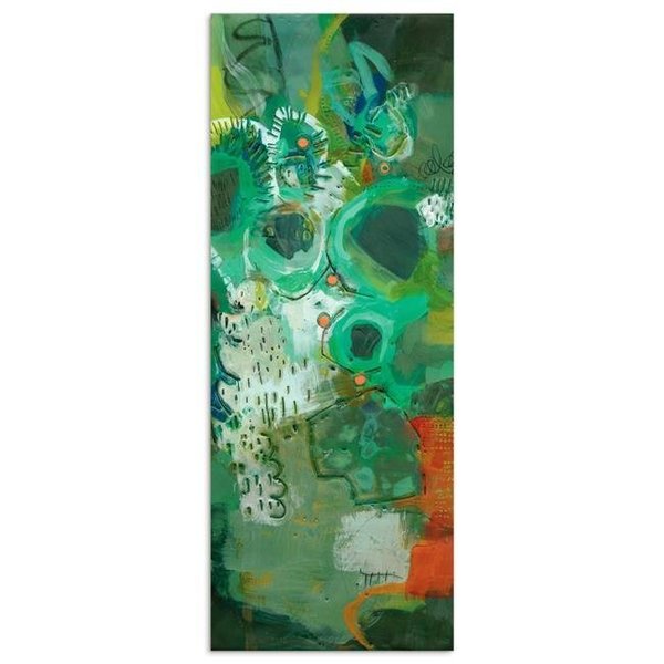 Empire Art Direct Empire Art Direct TMP-123972-6324 63 x 24 in. Lolly I Abstract Green Frameless Tempered Glass Panel Contemporary Wall Art TMP-123972-6324